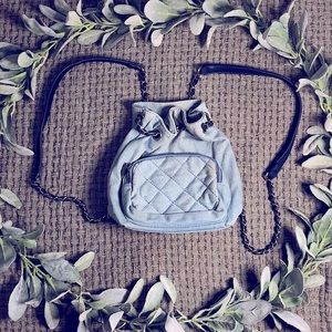 Mini denim backpack